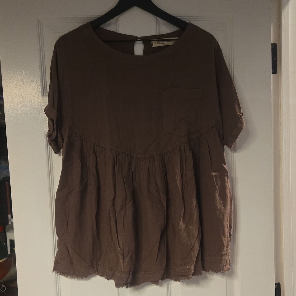 We The Free Brown Blouse